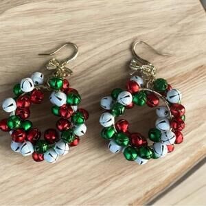 Festive Jingle Bell Hoop Earrings